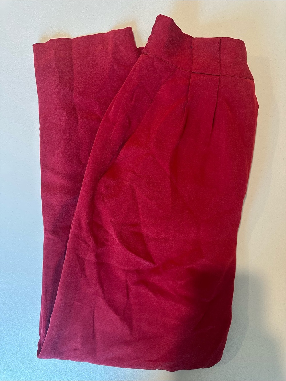 Fiorella Rubino Women’s Silk Trousers Size Small Color Red
